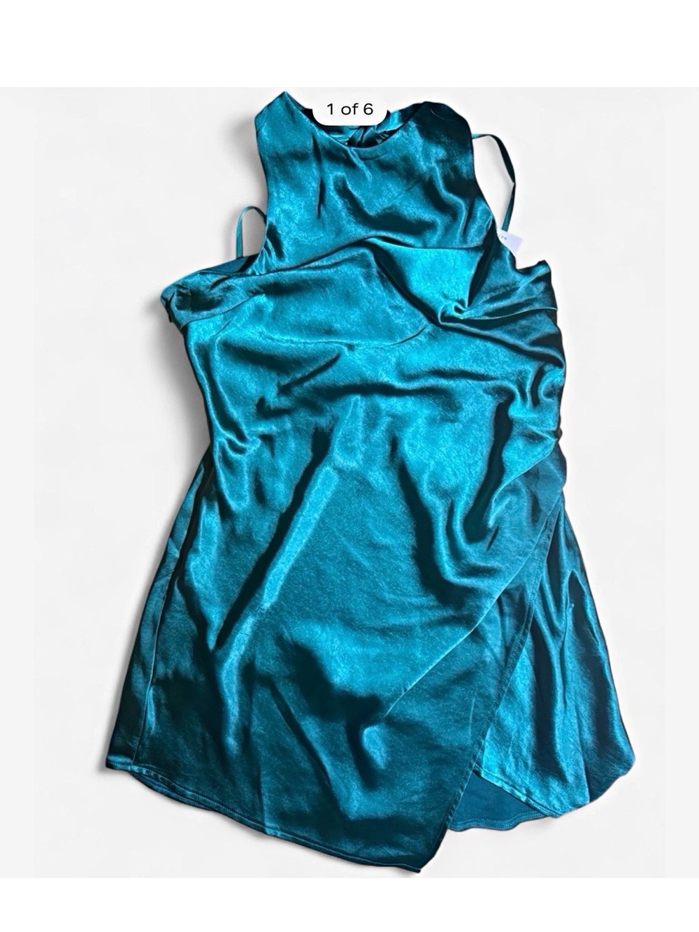 Hello Molly Teal Satin Mini Dress